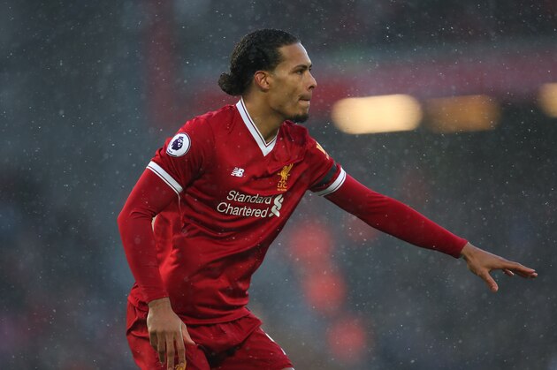 LIVERPOOL, ENGLAND - MARCH 17: Virgil van Dijk of Liverpool during the Premier League match between Liverpool and Watford at Anfield on March 17, 2018 in Liverpool, England. (Photo by Robbie Jay Barratt - AMA/Getty Images)