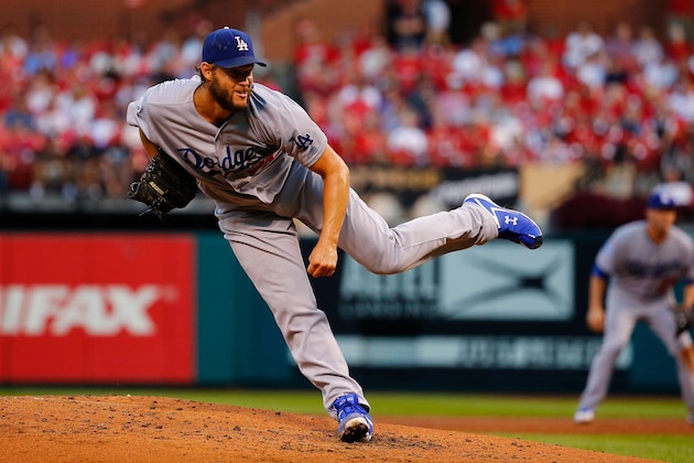 ST. LOUIS, MO - SEPTEMBER 13: Clayton Kershaw #22 of the Los Angeles Dodgers pitches against the St. Louis Cardinals in the second inning at Busch Stadium on September 13, 2018 in St. Louis, Missouri.  (Photo by Dilip Vishwanat/Getty Images)