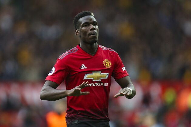 MANCHESTER, ENGLAND - SEPTEMBER 22: Paul Pogba of Manchester United during the Premier League match between Manchester United and Wolverhampton Wanderers at Old Trafford on September 22, 2018 in Manchester, United Kingdom. (Photo by James Baylis - AMA/Getty Images)