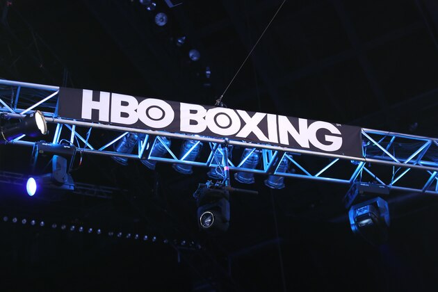 An HBO Boxing sign is seen at the Barclay's Center in Brooklyn, NY on Saturday, December 6, 2014.  (AP Photo/Gregory Payan)