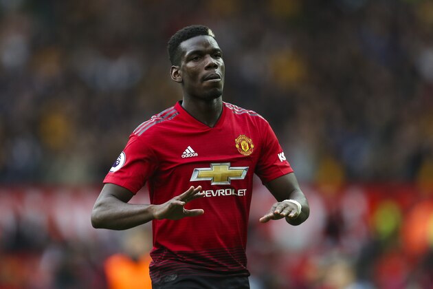 MANCHESTER, ENGLAND - SEPTEMBER 22: Paul Pogba of Manchester United during the Premier League match between Manchester United and Wolverhampton Wanderers at Old Trafford on September 22, 2018 in Manchester, United Kingdom. (Photo by James Baylis - AMA/Getty Images)
