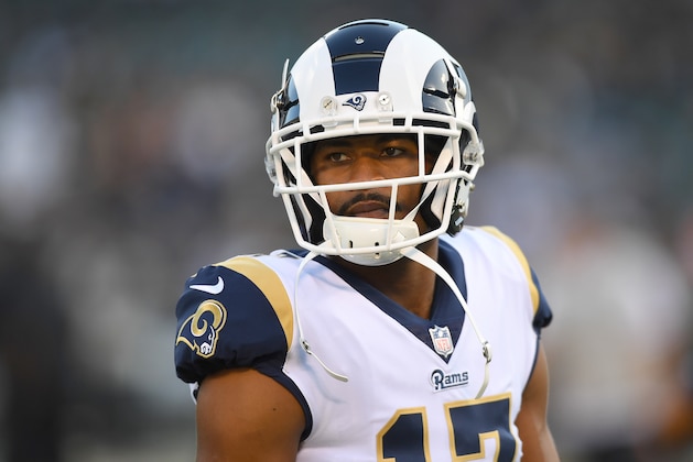 OAKLAND, CA - SEPTEMBER 10:  Robert Woods #17 of the Los Angeles Rams looks on during pregame warm ups prior to the start of his game against the Oakland Raiders at Oakland-Alameda County Coliseum on September 10, 2018 in Oakland, California.  (Photo by Thearon W. Henderson/Getty Images)
