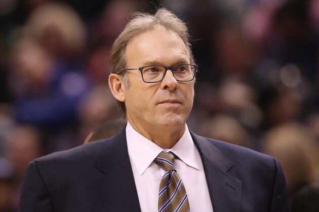 TORONTO, ON - NOVEMBER 12: Associate head coach Kurt Rambis of the New York Knicks during NBA game action against the Toronto Raptors at Air Canada Centre on November 12, 2016 in Toronto, Canada. NOTE TO USER: User expressly acknowledges and agrees that, by downloading and or using this photograph, User is consenting to the terms and conditions of the Getty Images License Agreement.'r(Photo by Tom Szczerbowski/Getty Images)
