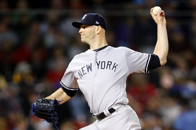 BOSTON, MA - SEPTEMBER 28: J.A. Happ #34 of the New York Yankees pitches against the Boston Red Sox during the second inning at Fenway Park on September 28, 2018 in Boston, Massachusetts. (Photo by Maddie Meyer/Getty Images)