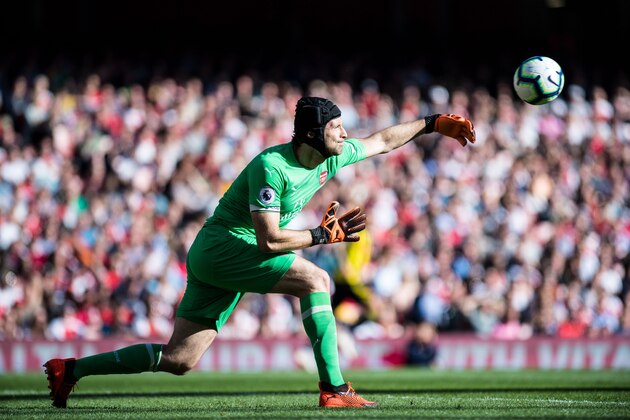 LONDON, ENGLAND - SEPTEMBER 29: Petr Cech of Arsenal during the Premier League match between Arsenal FC and Watford FC at Emirates Stadium on September 29, 2018 in London, United Kingdom. (Photo by Sebastian Frej/MB Media/Getty Images)