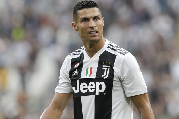 Juventus' Cristiano Ronaldo grimaces during a Serie A soccer match between Juventus and Lazio, at the Allianz stadium in Turin, Italy,Saturday, Aug. 25, 2018. (AP Photo/Luca Bruno)