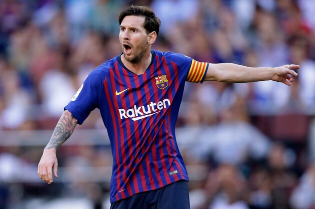 BARCELONA, SPAIN - SEPTEMBER 29: Lionel Messi of FC Barcelona during the La Liga Santander  match between FC Barcelona v Athletic de Bilbao at the Camp Nou on September 29, 2018 in Barcelona Spain (Photo by Jeroen Meuwsen/Soccrates /Getty Images)