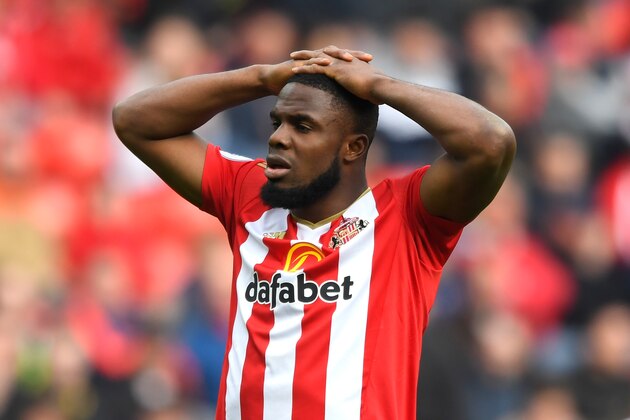 SUNDERLAND, ENGLAND - APRIL 15: Victor Anichebe of Sunderland look dejected after the Premier League match between Sunderland and West Ham United at Stadium of Light on April 15, 2017 in Sunderland, England.  (Photo by Stu Forster/Getty Images)