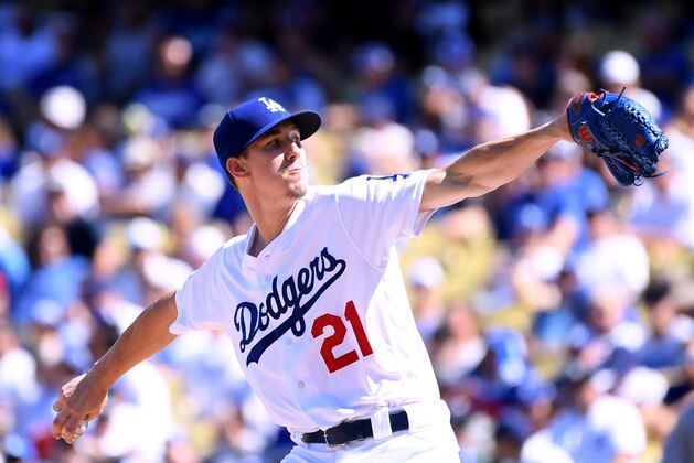 LOS ANGELES, CA - OCTOBER 01:  Walker Buehler #21 of the Los Angeles Dodgers pitches in the third inning during the National League West tiebreaker game at Dodger Stadium on October 1, 2018 in Los Angeles, California.  (Photo by Harry How/Getty Images)