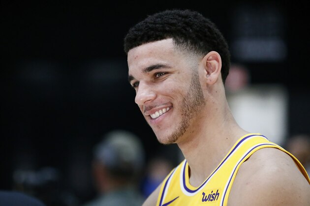 EL SEGUNDO, CA - SEPTEMBER 24: Lonzo Ball #2 of the Los Angeles Lakers is seen during media day at UCLA Health Training Center on September 24, 2018 in El Segundo, California. NOTE TO USER: User expressly acknowledges and agrees that, by downloading and/or using this Photograph, user is consenting to the terms and conditions of the Getty Images License Agreement. Mandatory Copyright Notice: Copyright 2018 NBAE (Photo by Chris Elise/NBAE via Getty Images)