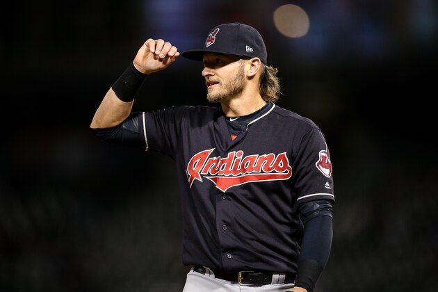 CHICAGO, IL - SEPTEMBER 26:  Josh Donaldson #27 of the Cleveland Indians plays third base in the first inning against the Chicago White Sox at Guaranteed Rate Field on September 26, 2018 in Chicago, Illinois.  (Photo by Dylan Buell/Getty Images)
