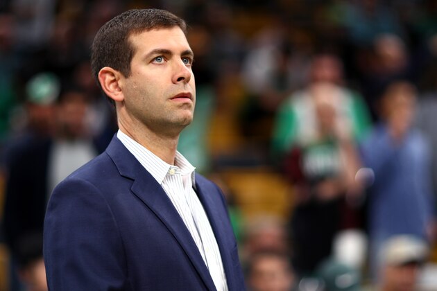 BOSTON, MA - OCTOBER 2: Boston Celtics head coach Brad Stevens looks on before the preseason game against the Cleveland Cavaliers at TD Garden on October 2, 2018 in Boston, Massachusetts. (Photo by Maddie Meyer/Getty Images)