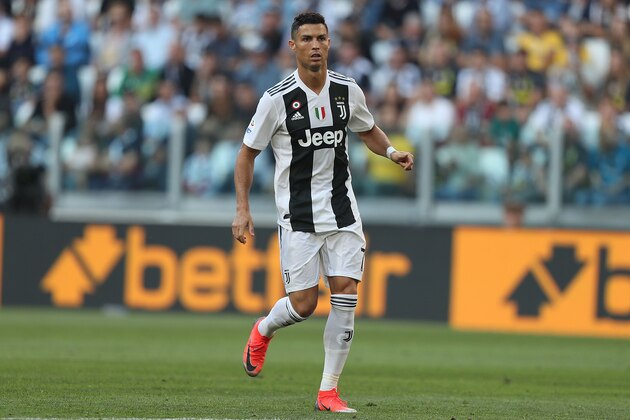 TURIN, ITALY - SEPTEMBER 29: Cristiano Ronaldo of Juventus reacts during the Srie A match between Juventus and SSC Napoli  at Allianz Stadium on September 29, 2018 in Turin, Italy.  (Photo by Gabriele Maltinti/Getty Images )