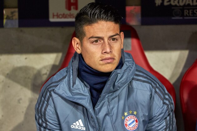 DORTMUND, GERMANY - OCTOBER 03: James Rodriguez of Bayern Muenchen  looks on ,  during the Group A match of the UEFA Champions League between Borussia Dortmund and AS Monaco at Signal Iduna Park on October 3, 2018 in Dortmund, Germany. (Photo by TF-Images/TF-Images via Getty Images)
