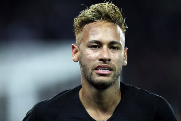 PSG forward Neymar, reacts during the group C Champions League soccer match between Paris Saint Germain and Red Star Belgrade at the Parc des Princes stadium in Paris, France, Wednesday, Oct. 3, 2018. (AP Photo/Francois Mori)