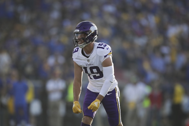 Minnesota Vikings wide receiver Adam Thielen plays against the Los Angeles Rams during an NFL football game Thursday, Sept. 27, 2018, in Los Angeles. (AP Photo/Jae C. Hong)