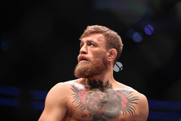 LAS VEGAS, NV - OCTOBER 06:  Conor McGregor of Ireland looks on from the octagon before competing against Khabib Nurmagomedov of Russia in their UFC lightweight championship bout during the UFC 229 event inside T-Mobile Arena on October 6, 2018 in Las Vegas, Nevada.  (Photo by Christian Petersen/Zuffa LLC/Zuffa LLC)
