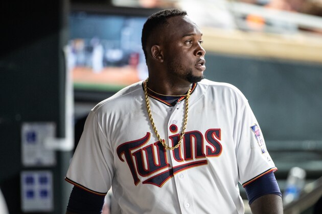 MINNEAPOLIS, MN- AUGUST 14: Miguel Sano #22 of the Minnesota Twins looks on against the Pittsburgh Pirates on August 14, 2018 at Target Field in Minneapolis, Minnesota. The Twins defeated the Pirates 5-2. (Photo by Brace Hemmelgarn/Minnesota Twins/Getty Images)