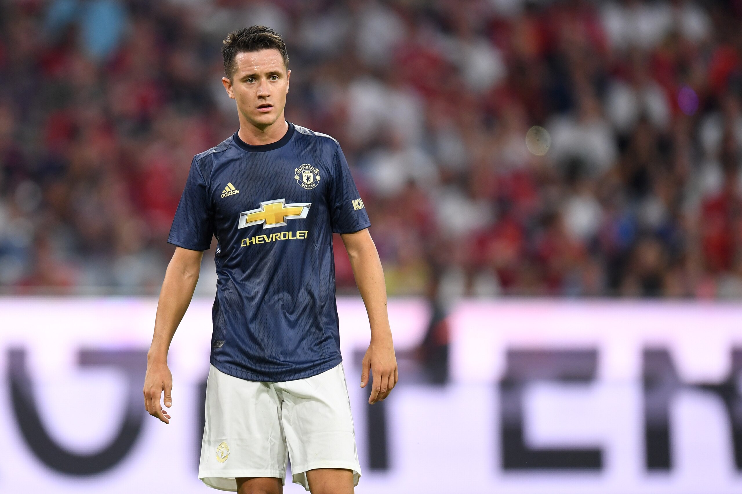 Manchester United's Spanish midfielder Ander Herrera stands on the pitch during the pre-season friendly football match between FC Bayern Munich and Manchester United at the Allianz Arena in Munich, southern Germany on August 5, 2018. (Photo by Christof STACHE / AFP)        (Photo credit should read CHRISTOF STACHE/AFP/Getty Images)