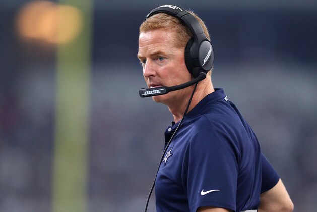 ARLINGTON, TX - SEPTEMBER 30:  Head coach Jason Garrett of the Dallas Cowboys stands on the sidelines during the game against the Detroit Lionsat AT&T Stadium on September 30, 2018 in Arlington, Texas.  (Photo by Tom Pennington/Getty Images)