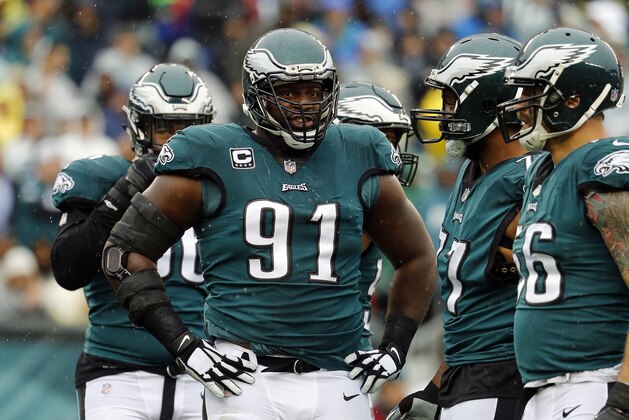 Philadelphia Eagles defensive tackle Fletcher Cox during an NFL football game against the Indianapolis Colts at Lincoln Financial Field, Sunday, Sept. 23, 2018 in Philadelphia. (Winslow Townson/AP Images for Panini)