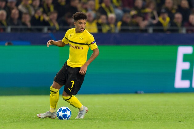 DORTMUND, GERMANY - OCTOBER 03: Jadon Sancho of Borussia Dortmund controls the ball during the Group A match of the UEFA Champions League between Borussia Dortmund and AS Monaco at Signal Iduna Park on October 3, 2018 in Dortmund, Germany. (Photo by TF-Images/TF-Images via Getty Images) DORTMUND, GERMANY - OCTOBER 03: Jadon Sancho of Borussia Dortmund controls the ball during the Group A match of the UEFA Champions League between Borussia Dortmund and AS Monaco at Signal Iduna Park on October 3, 2018 in Dortmund, Germany. (Photo by TF-Images/TF-Images via Getty Images)