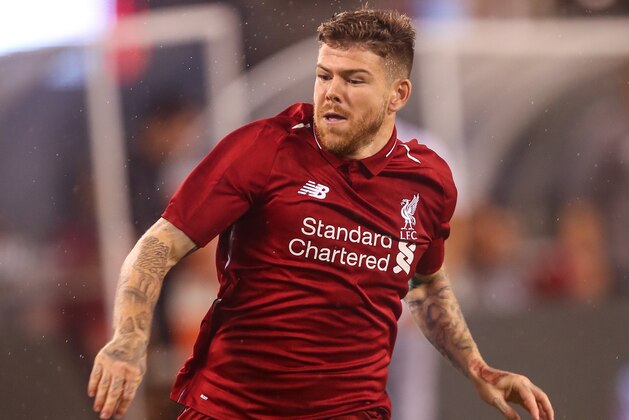 EAST RUTHERFORD, NJ - JULY 25: Alberto Moreno of Liverpool during the International Champions Cup 2018 match between Manchester City and Liverpool at MetLife Stadium on July 25, 2018 in East Rutherford, New Jersey. (Photo by Robbie Jay Barratt - AMA/Getty Images)