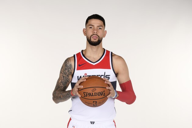 Washington Wizards guard Austin Rivers (1) poses for a photograph during an NBA basketball media day, Monday, Sept. 24, 2018, in Washington. (AP Photo/Nick Wass) Washington Wizards guard Austin Rivers (1) poses for a photograph during an NBA basketball media day, Monday, Sept. 24, 2018, in Washington. (AP Photo/Nick Wass)
