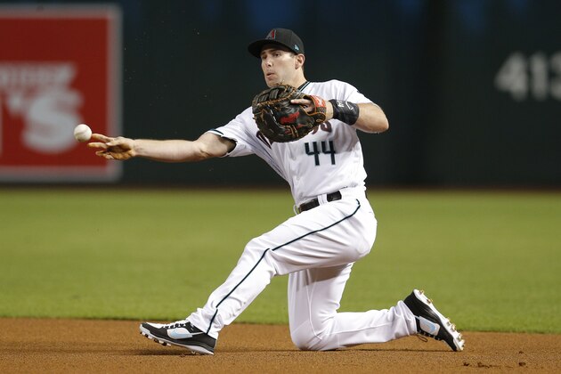 Arizona Diamondbacks first baseman Paul Goldschmidt makes the play for an out on a ball hit by Colorado Rockies' Charlie Blackmon in the first inning during a baseball game, Friday, Sept. 21, 2018, in Phoenix. (AP Photo/Rick Scuteri) Arizona Diamondbacks first baseman Paul Goldschmidt makes the play for an out on a ball hit by Colorado Rockies' Charlie Blackmon in the first inning during a baseball game, Friday, Sept. 21, 2018, in Phoenix. (AP Photo/Rick Scuteri)