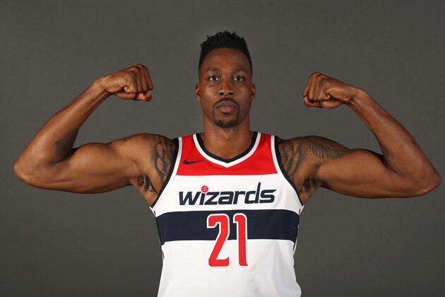 WASHINGTON, DC - SEPTEMBER 24: Dwight Howard #21 of the Washington Wizards poses during media day at Entertainment and Sports Arena on September 24, 2018 in Washington, DC. NOTE TO USER: User expressly acknowledges and agrees that, by downloading and/or using this photograph, user is consenting to the terms and conditions of the Getty Images License Agreement.(Photo by Rob Carr/Getty Images)