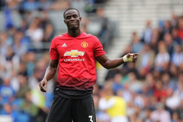 BRIGHTON, ENGLAND - AUGUST 19: A dejected Eric Bailly of Manchester United during the Premier League match between Brighton & Hove Albion and Manchester United at American Express Community Stadium on August 19, 2018 in Brighton, United Kingdom. (Photo by Matthew Ashton - AMA/Getty Images)