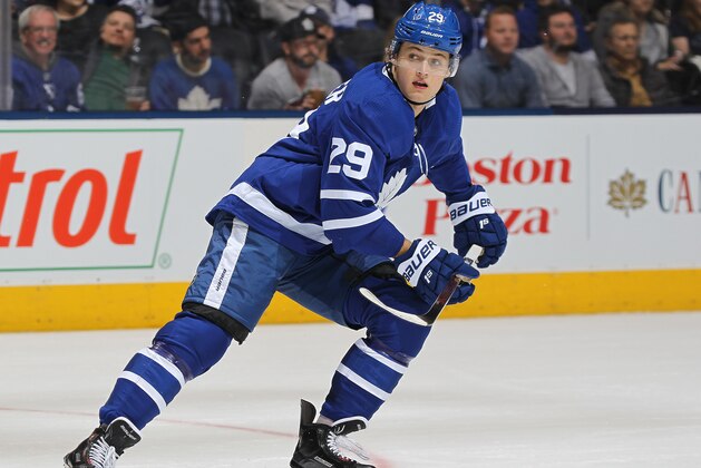 TORONTO, ON - APRIL 2:  William Nylander #29 of the Toronto Maple Leafs skates against the Buffalo Sabres during an NHL game at the Air Canada Centre on April 2, 2018 in Toronto, Ontario, Canada. The Maple Leafs defeated the Sabres 5-2. (Photo by Claus Andersen/Getty Images) *** Local Caption *** William Nylander