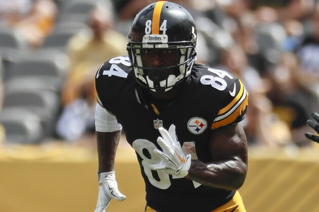 Pittsburgh Steelers wide receiver Antonio Brown (84) during an NFL football game against the Kansas City Chiefs, Sunday, Sept. 16, 2018, in Pittsburgh. (AP Photo/Gene J. Puskar)