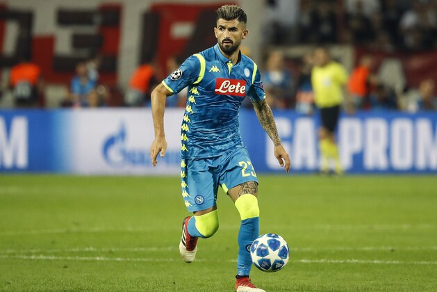 BELGRADE, SERBIA - SEPTEMBER 18: Elseid Hysaj of SSC Napoli in action during the Group C match of the UEFA Champions League between Crvena Zvezda Belgrade and SSC Napoli at Rajko Mitic Stadium on September 18, 2018 in Belgrade, Serbia. (Photo by Srdjan Stevanovic/Getty Images)