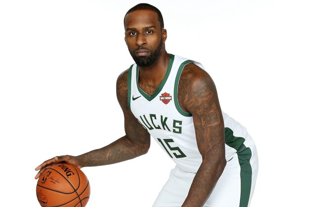 MILWAUKEE, WI - SEPTEMBER 24: Shabazz Muhammad #15 of the Milwaukee Bucks poses for a portrait during Milwaukee Bucks Media Day at Fiserv Forum on September 24, 2018 in Milwaukee, Wisconsin. NOTE TO USER: User expressly acknowledges and agrees that, by downloading and/or using this photograph, user is consenting to the terms and conditions of the Getty Images License Agreement.  Mandatory Copyright Notice: Copyright 2018 NBAE (Photo by Gary Dineen/NBAE via Getty Images)