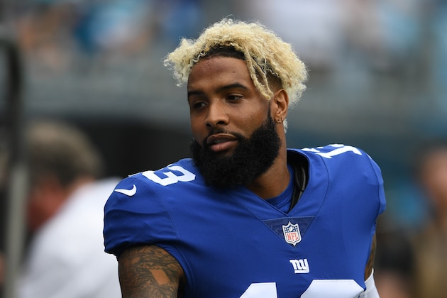 CHARLOTTE, NC - OCTOBER 07:  Odell Beckham #13 of the New York Giants against the Carolina Panthers during their game at Bank of America Stadium on October 7, 2018 in Charlotte, North Carolina. The Panthers won 33-31.  (Photo by Grant Halverson/Getty Images)