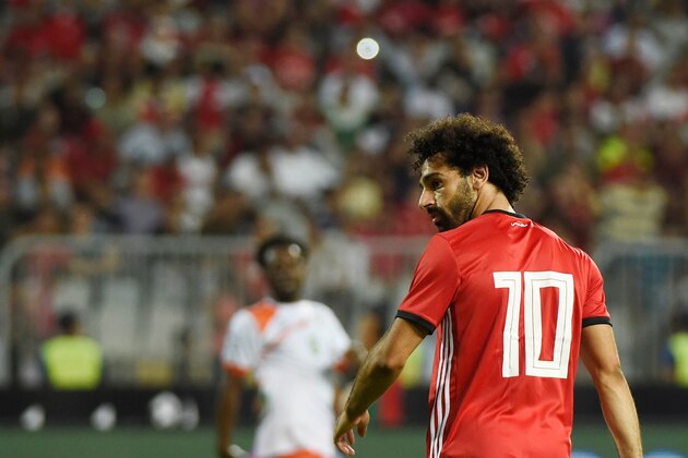 Egypts Mohamed Salah looks on during the Africa Cup of Nations qualifier match between Egypt and Niger on September 8, 2018 in Borg el-Arab stadium near the Mediterranean city of Alexandria. (Photo by Khaled DESOUKI / AFP)        (Photo credit should read KHALED DESOUKI/AFP/Getty Images)