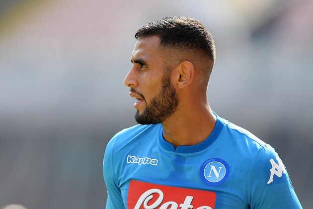 NAPLES, ITALY - OCTOBER 01:  Faouzi Ghoulam of SSC Napoli in action during the Serie A match between SSC Napoli and Cagliari Calcio at Stadio San Paolo on October 1, 2017 in Naples, Italy.  (Photo by Francesco Pecoraro/Getty Images)