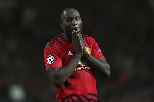 ManU forward Romelu Lukaku reacts during the Champions League group H soccer match between Manchester United and Valencia at Old Trafford Stadium in Manchester, England, Tuesday Oct. 2, 2018. (AP Photo/Jon Super)