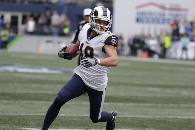Los Angeles Rams wide receiver Cooper Kupp runs against the Seattle Seahawks during the first half of an NFL football game, Sunday, Oct. 7, 2018, in Seattle. (AP Photo/Elaine Thompson)