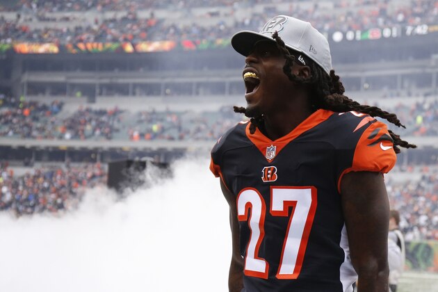 Cincinnati Bengals cornerback Dre Kirkpatrick takes the field before an NFL football game against the Pittsburgh Steelers, Sunday, Oct. 14, 2018, in Cincinnati. (AP Photo/Gary Landers)