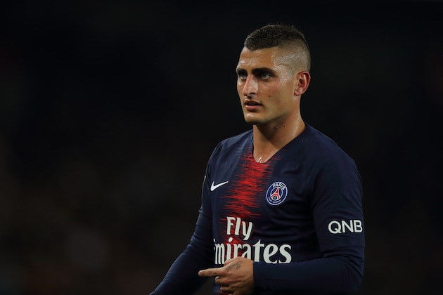 PARIS, FRANCE - SEPTEMBER 26:  Marco Verratti of Paris Saint-Germain / PSG  during the Ligue 1 fixture between Paris Saint-Germain v Stade Reims at Parc des Princes on September 26, 2018 in Paris, France. (Photo by Matthew Ashton - AMA/Getty Images)