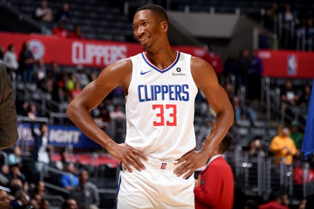 LOS ANGELES, CA - OCTOBER 11: Wesley Johnson #33 of the LA Clippers reacts during a pre-season game against the Maccabi Haifa on October 11, 2018 at  Staples Center, in Los Angeles, California.  NOTE TO USER: User expressly acknowledges and agrees that, by downloading and/or using this Photograph, user is consenting to the terms and conditions of the Getty Images License Agreement. Mandatory Copyright Notice: Copyright 2018 NBAE (Photo by Adam Pantozzi/NBAE via Getty Images)