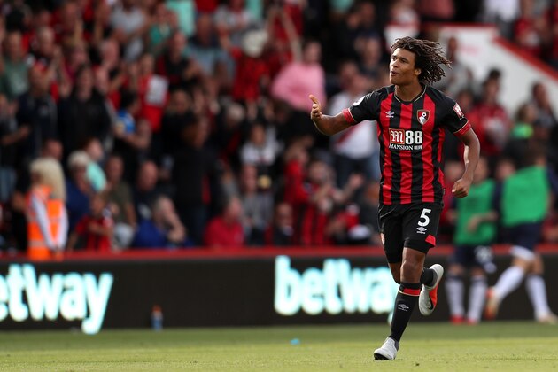 BOURNEMOUTH, ENGLAND - AUGUST 25:  Nathan Ake of AFC Bournemouth celebrates after scoring his team's second goal during the Premier League match between AFC Bournemouth and Everton FC at Vitality Stadium on August 25, 2018 in Bournemouth, United Kingdom.  (Photo by Dan Istitene/Getty Images)