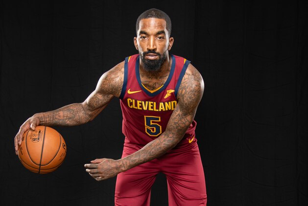 INDEPENDENCE, OH - SEPTEMBER 24: J.R. Smith #5 of the Cleveland Cavaliers on Media Day at Cleveland Clinic Courts on September 24, 2018 in Independence, Ohio. NOTE TO USER: User expressly acknowledges and agrees that, by downloading and/or using this photograph, user is consenting to the terms and conditions of the Getty Images License Agreement. (Photo by Jason Miller/Getty Images)
