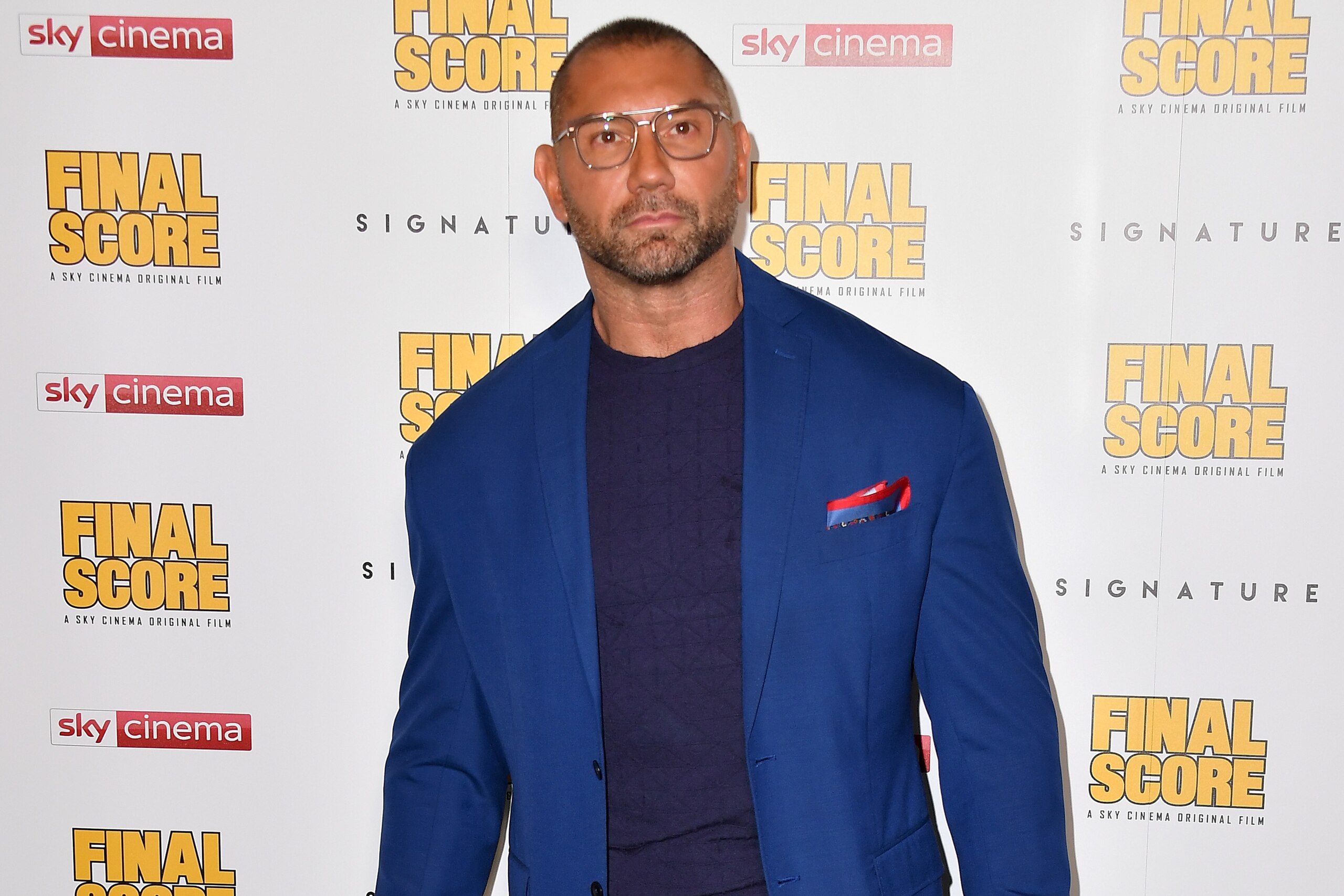 LONDON, ENGLAND - AUGUST 30:  Dave Bautista attends the World Premiere of 'Final Score' at the Ham Yard Hotel on August 30, 2018 in London, England.  (Photo by Gareth Cattermole/Getty Images)