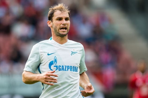 Branislav Ivanovic of Zenit St Petersburg during the UEFA Europa League fourth round qualifying first leg match between FC Utrecht and FK Zenit St Petersburg at the Nieuw Galgenwaard Stadium on August 16, 2017 in Utrecht, The Netherlands(Photo by VI Images via Getty Images)