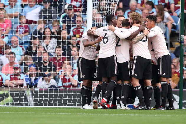 BURNLEY, ENGLAND - SEPTEMBER 02: Romelu Lukaku of Manchester United celebrates after scoring a goal to make it 2-0 during the Premier League match between Burnley FC and Manchester United at Turf Moor on September 2, 2018 in Burnley, United Kingdom. (Photo by James Williamson - AMA/Getty Images)