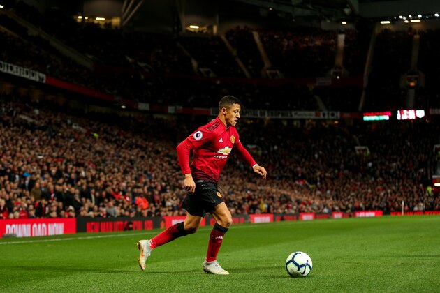 MANCHESTER, ENGLAND - OCTOBER 06: Alexis Sanchez of Manchester United during the Premier League match between Manchester United and Newcastle United at Old Trafford on October 6, 2018 in Manchester, United Kingdom. (Photo by Robbie Jay Barratt - AMA/Getty Images)