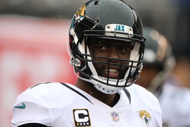 EAST RUTHERFORD, NJ - SEPTEMBER 09: Leonard Fournette #27 of the Jacksonville Jaguars in action against the New York Giants at MetLife Stadium on September 9, 2018 in East Rutherford, New Jersey. (Photo by Al Pereira/Getty Images)